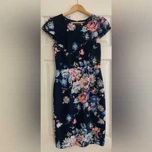 Betsey Johnson Floral Sheath Midi Dress in Size 4